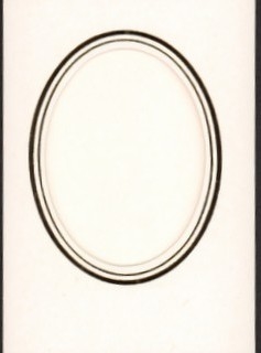 Passepartoutkort ovalt hul med guld kant